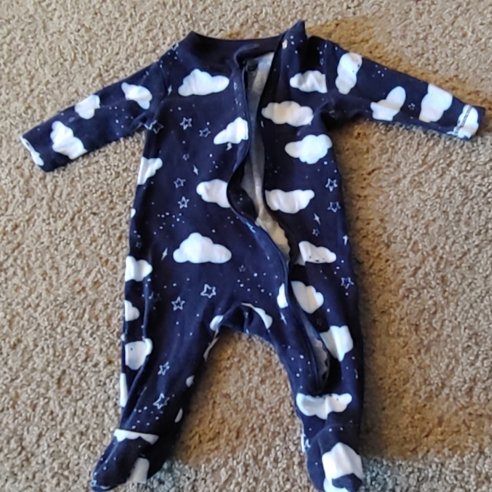 Old navy zip up footed onesie